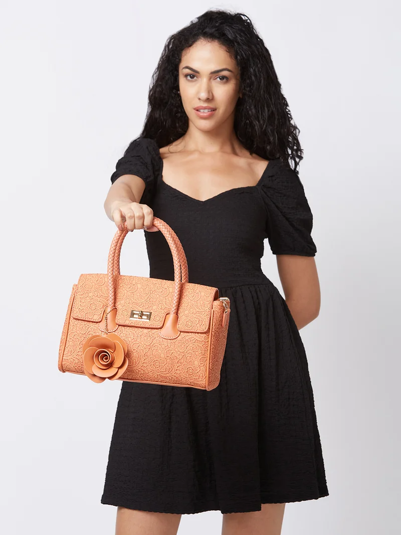 جلو باص Globus Women Orange Textured Casual Handheld Bag